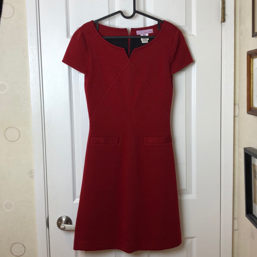 Red wool dress